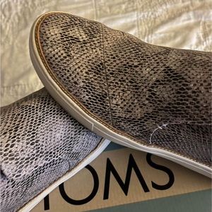 Tom Paxton slip on shoes.  Cobblestone/snake